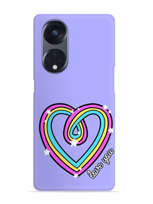 Colorful Rainbow Heart Snap Case for Oppo Reno 8T (5G)