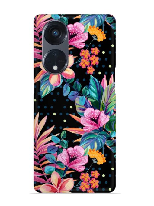 Seamless Floral Pattern Snap Case for Oppo Reno 8T (5G)