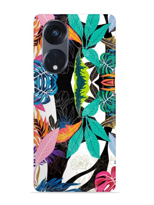 Floral Pattern Bright Snap Case for Oppo Reno 8T (5G)