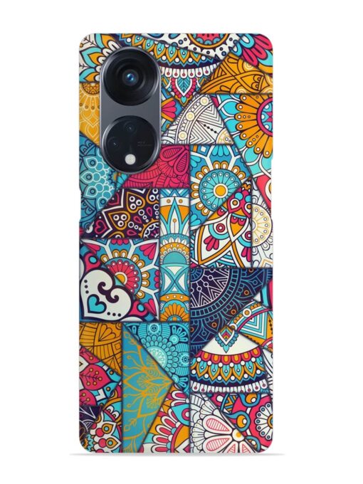 Patchwork Pattern Vintage Snap Case for Oppo Reno 8T (5G)