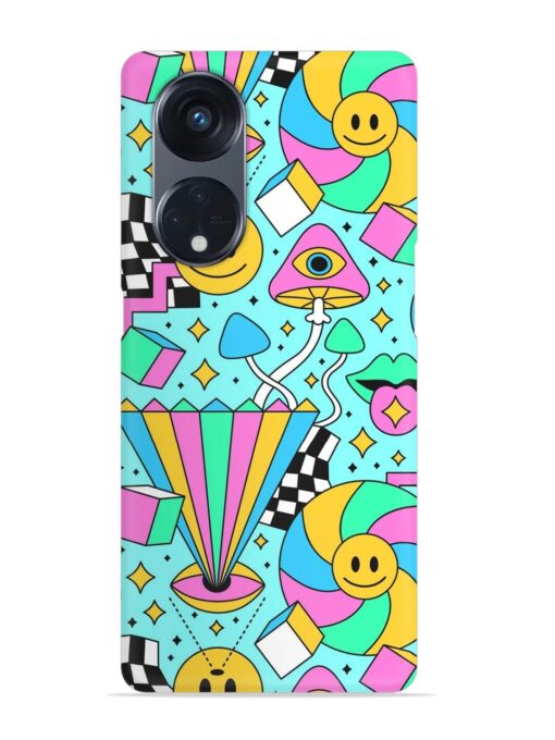 Trippy Rainbow 60S Snap Case for Oppo Reno 8T (5G) Zapvi