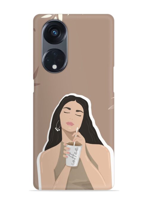 Girl With Coffee Snap Case for Oppo Reno 8T (5G) Zapvi