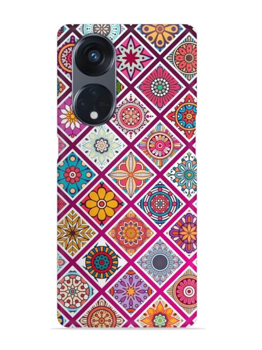 Seamless Tile Pattern Snap Case for Oppo Reno 8T (5G)