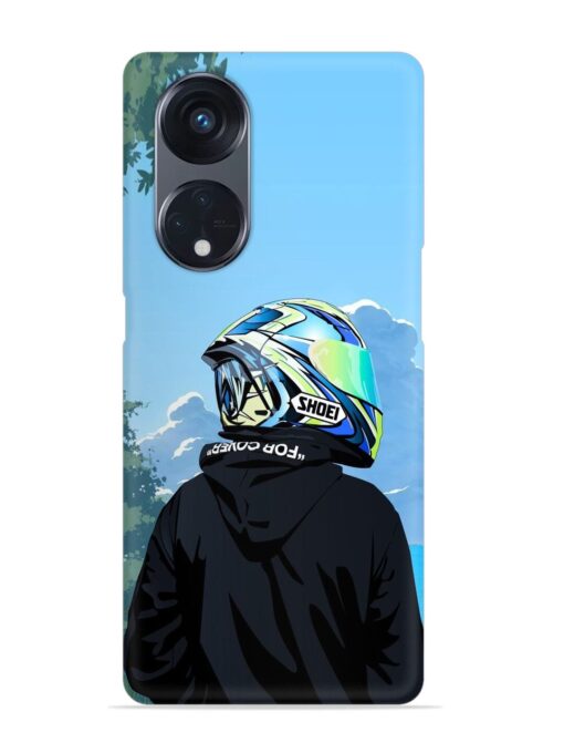 Rider With Helmet Snap Case for Oppo Reno 8T (5G) Zapvi