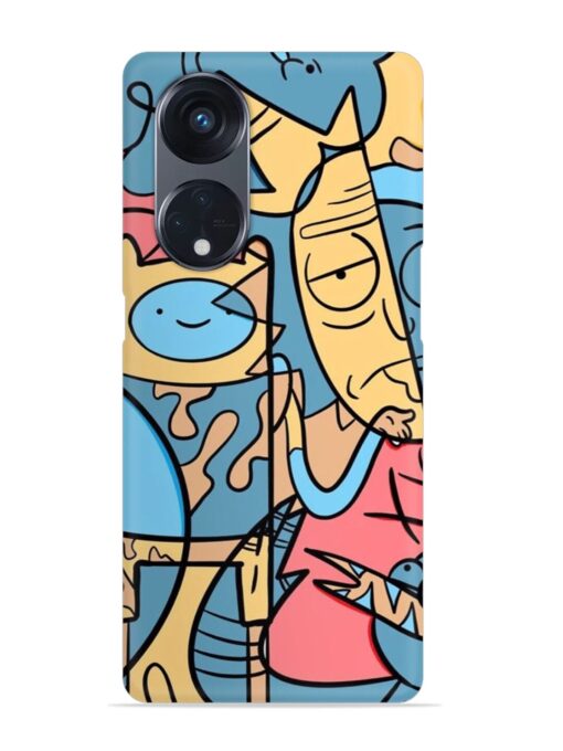 Silly Face Doodle Snap Case for Oppo Reno 8T (5G)