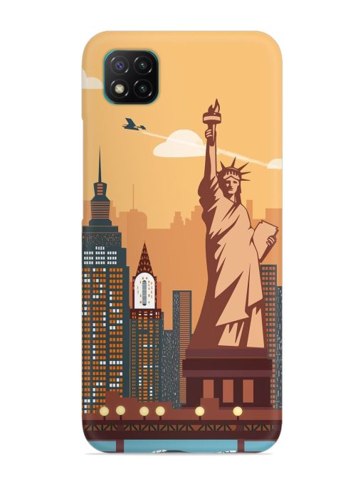 New York Statue Of Liberty Architectural Scenery Snap Case for Poco C3 Zapvi