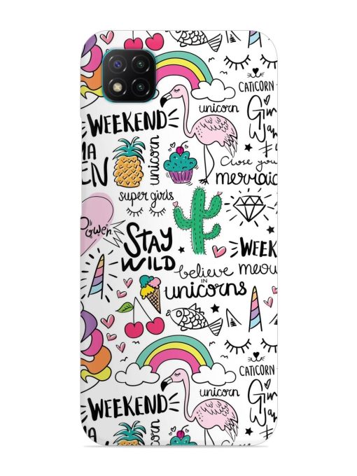 Unicorn Ice Cream Snap Case for Poco C3 Zapvi