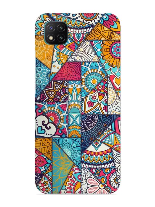 Patchwork Pattern Vintage Snap Case for Poco C3 Zapvi