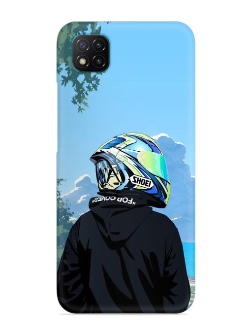 Rider With Helmet Snap Case for Poco C3 Zapvi