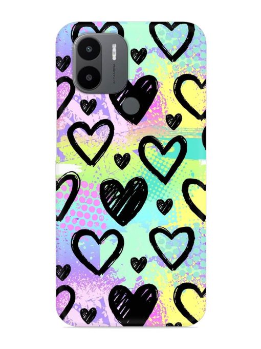 Bright Pattern Hearts Snap Case for Poco C50 Zapvi