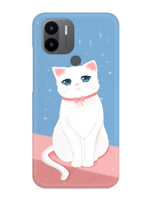 Cute White Cat Snap Case for Poco C50