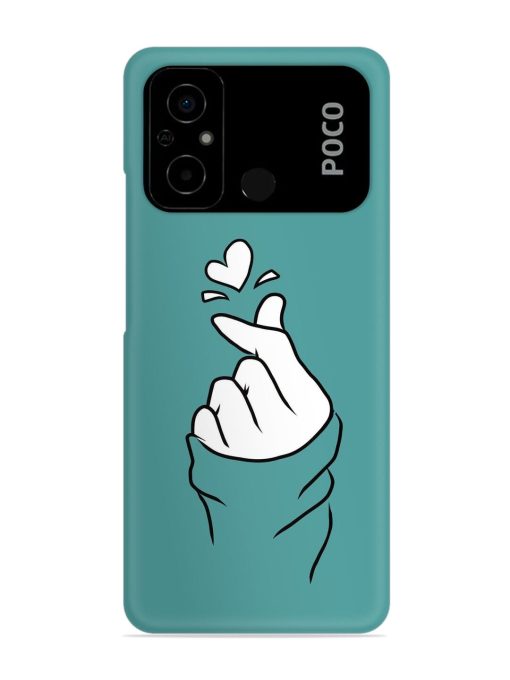 Korean Heart Sign Art Snap Case for Poco C55 Zapvi