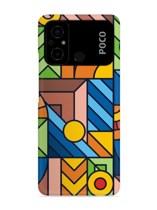 Colorful Geometric Snap Case for Poco C55 Zapvi