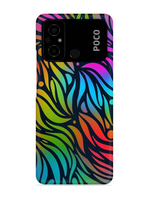 Abstract Leaf Design Snap Case for Poco C55 Zapvi