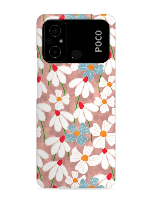 Abstract Petal Flowers Snap Case for Poco C55 Zapvi