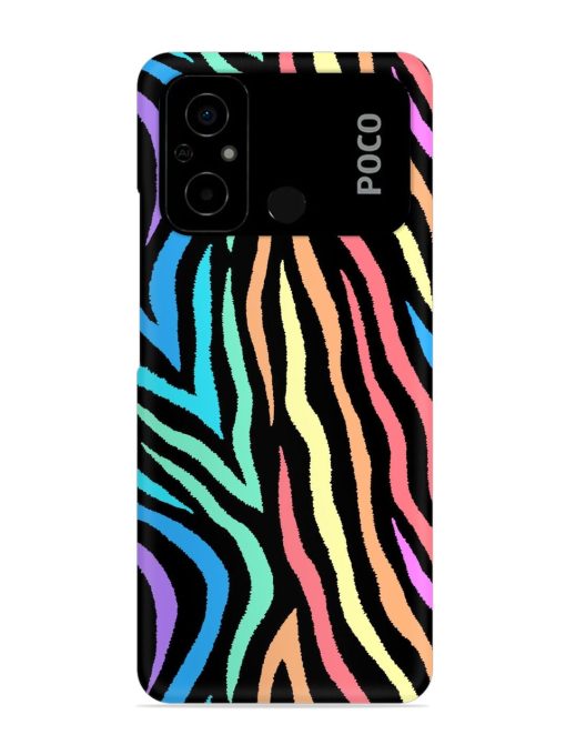 Colorful Abstract Zebra Snap Case for Poco C55 Zapvi