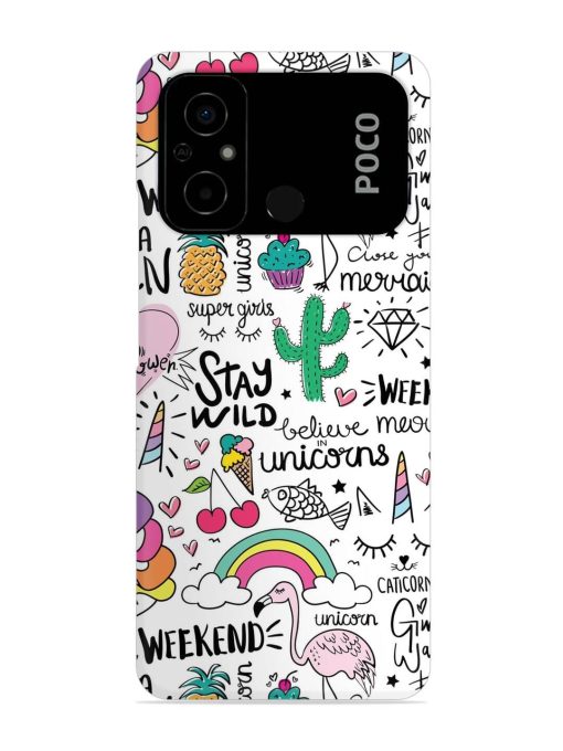 Unicorn Ice Cream Snap Case for Poco C55 Zapvi