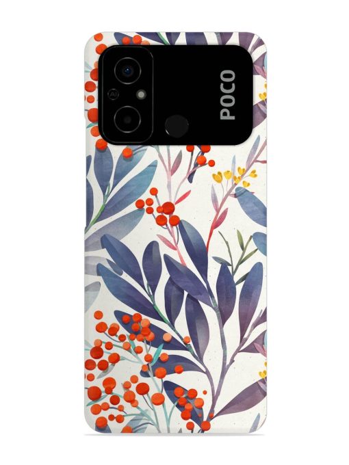 Seamless Floral Pattern Snap Case for Poco C55 Zapvi