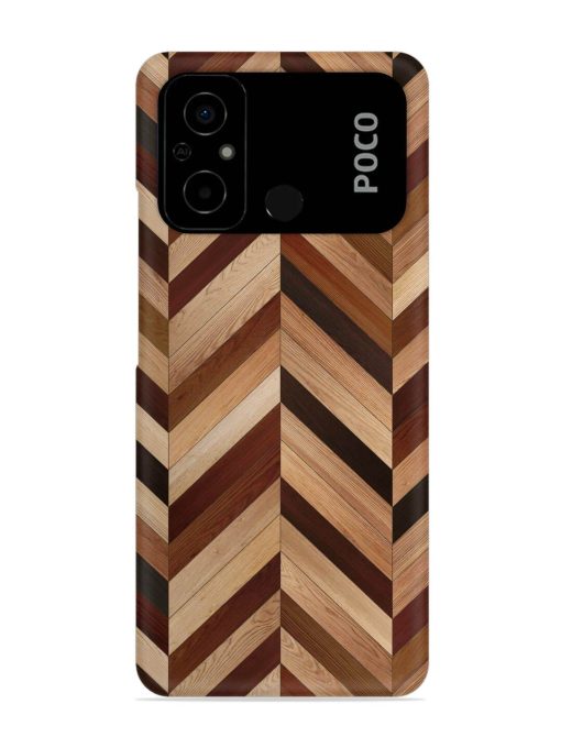 Seamless Wood Parquet Snap Case for Poco C55