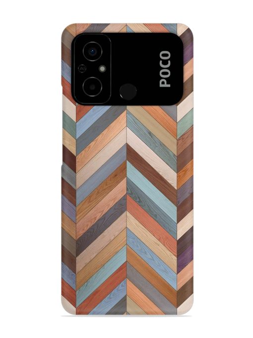 Seamless Wood Parquet Snap Case for Poco C55 Zapvi