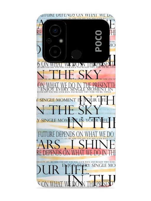 Seamless Slogans Pattern Snap Case for Poco C55 Zapvi