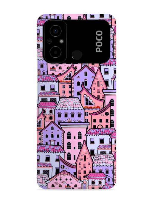 Seamless Pattern Houses Snap Case for Poco C55 Zapvi