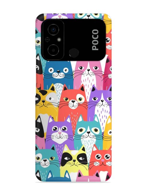 Funny Cartoon Cats Snap Case for Poco C55 Zapvi