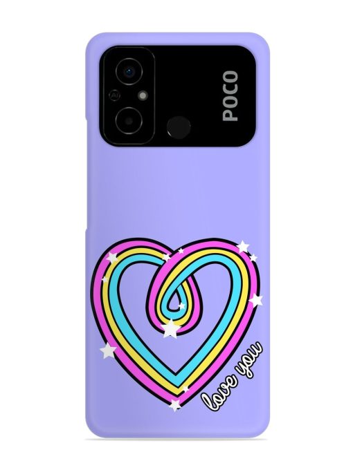 Colorful Rainbow Heart Snap Case for Poco C55 Zapvi