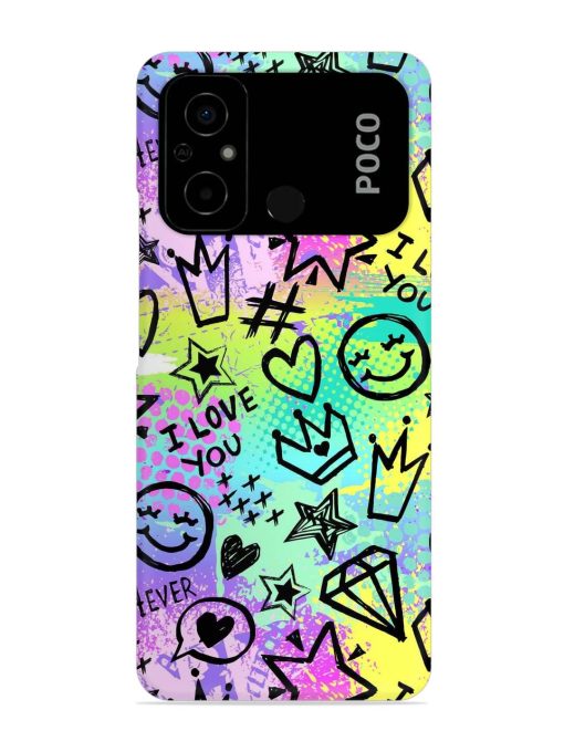 Bright Seamless Pattern Snap Case for Poco C55 Zapvi