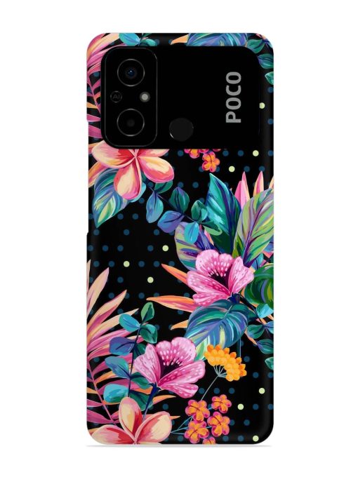 Seamless Floral Pattern Snap Case for Poco C55 Zapvi