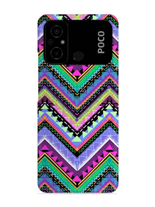 Tribal Aztec Print Snap Case for Poco C55 Zapvi