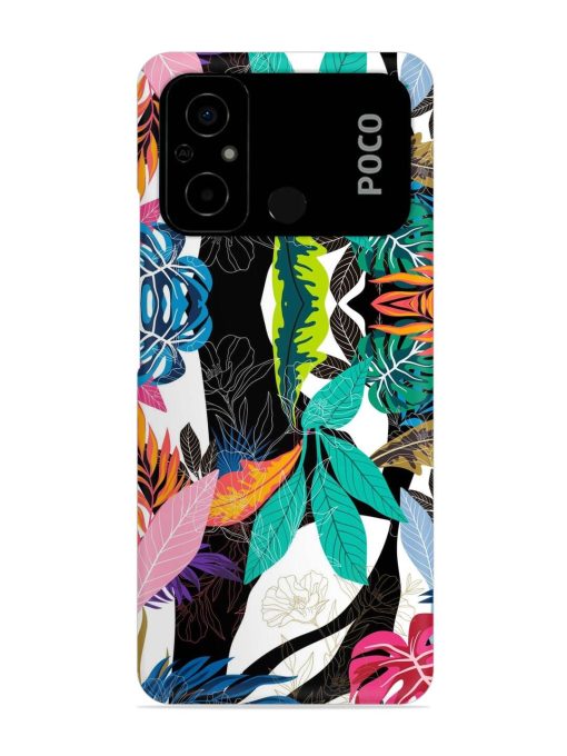 Floral Pattern Bright Snap Case for Poco C55 Zapvi