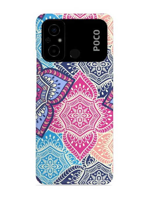 Ethnic Floral Seamless Snap Case for Poco C55 Zapvi