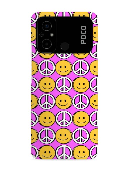 Smiley Face Peace Snap Case for Poco C55 Zapvi