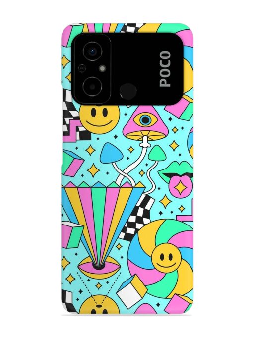 Trippy Rainbow 60S Snap Case for Poco C55 Zapvi