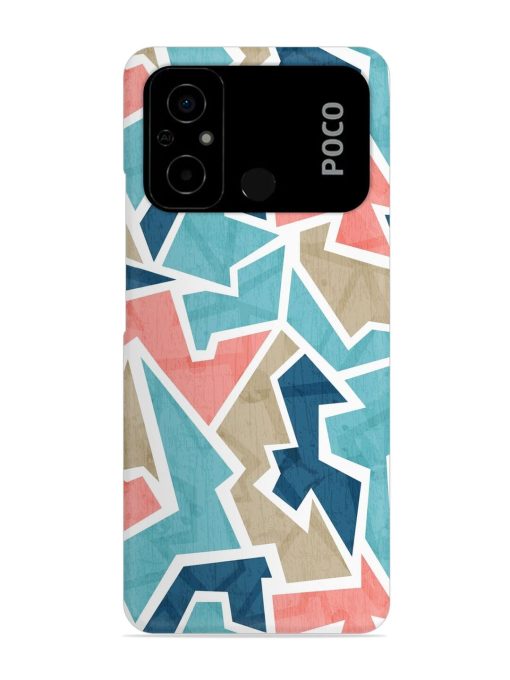 Vintage Geometric Triangle Snap Case for Poco C55 Zapvi