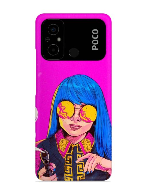 Aesthetic Anime Girl Snap Case for Poco C55