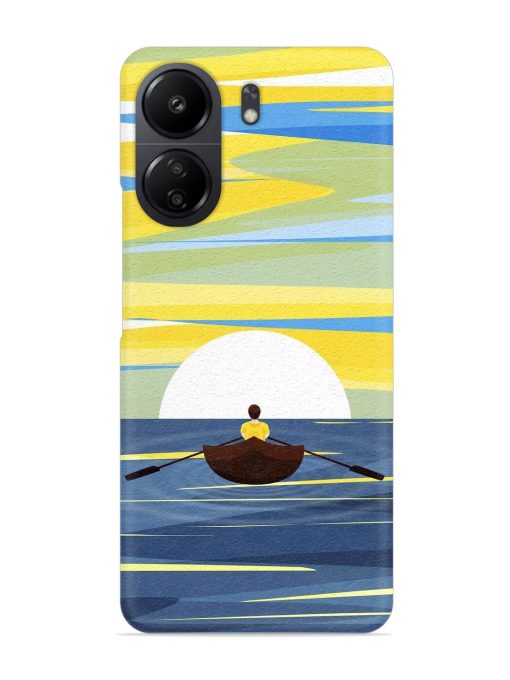 Rowing Person Ferry Paddle Snap Case for Poco C65 Zapvi