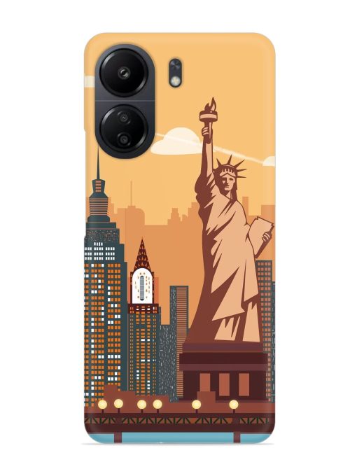 New York Statue Of Liberty Architectural Scenery Snap Case for Poco C65 Zapvi