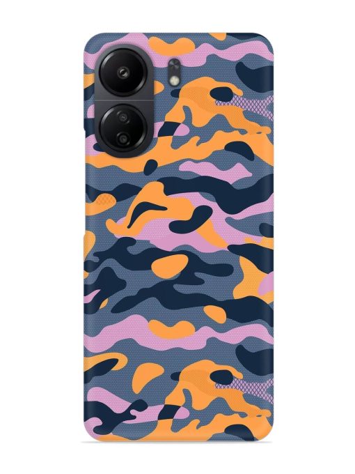 Camouflage Army Military English Orange Art Snap Case for Poco C65 Zapvi