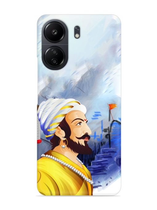 Shivaji Maharaj Color Paint Art Snap Case for Poco C65