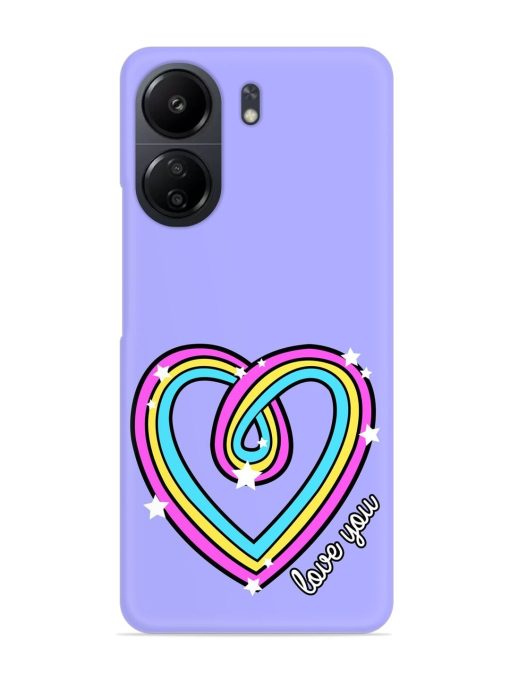 Colorful Rainbow Heart Snap Case for Poco C65