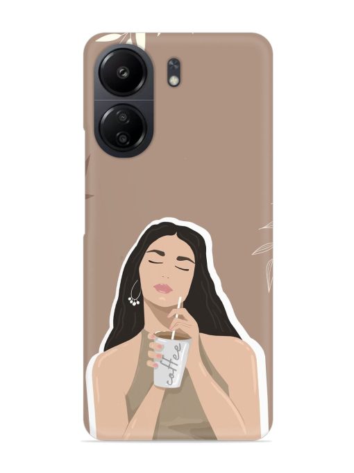 Girl With Coffee Snap Case for Poco C65