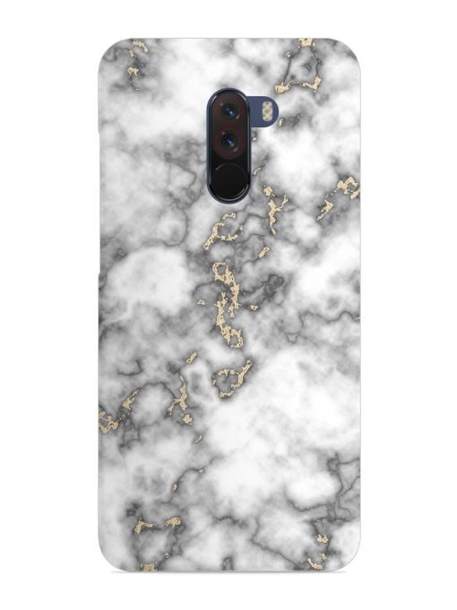 Gray And Gold Marble Snap Case for Poco F1 Zapvi