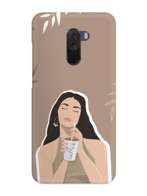 Girl With Coffee Snap Case for Poco F1 Zapvi