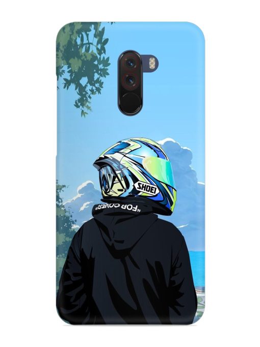 Rider With Helmet Snap Case for Poco F1 Zapvi