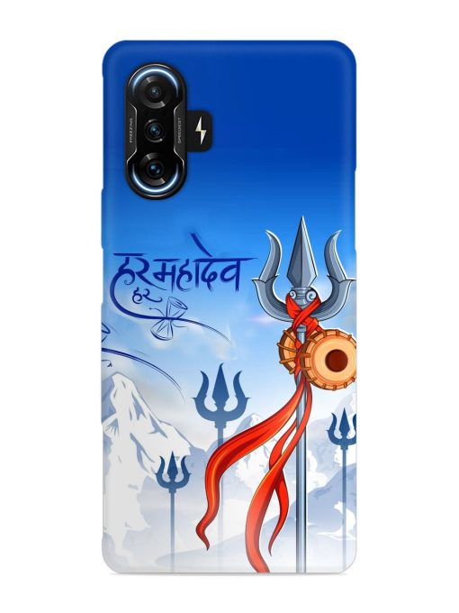 Har Har Mahadev Trishul Snap Case for Poco F3 Gt (5G) Zapvi