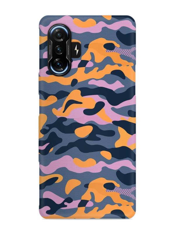 Camouflage Army Military English Orange Art Snap Case for Poco F3 Gt (5G) Zapvi