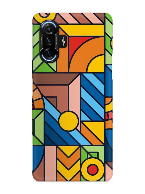 Colorful Geometric Snap Case for Poco F3 Gt (5G) Zapvi