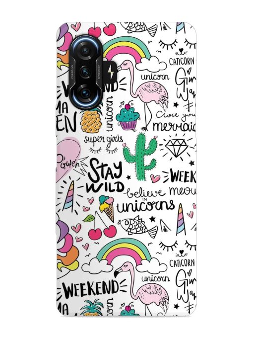 Unicorn Ice Cream Snap Case for Poco F3 Gt (5G) Zapvi